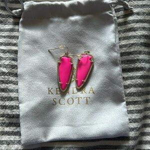 Pink Kendra Scott Earrings with dust bag.